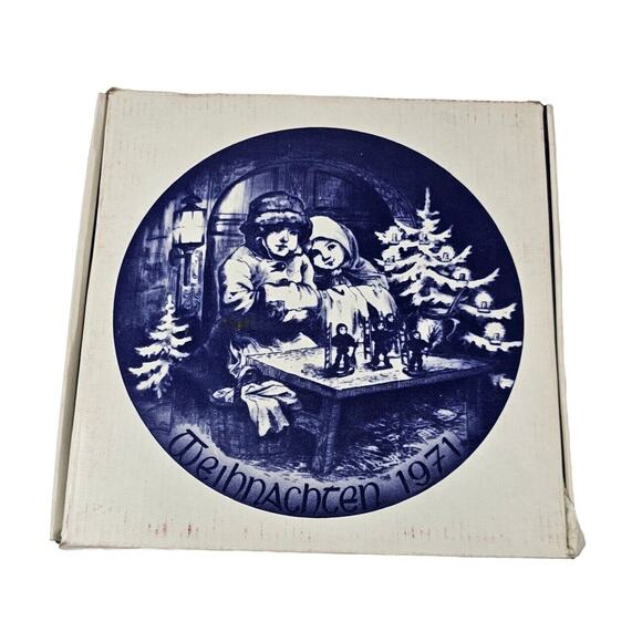 1971 BAREUTHER Christmas Plate Blue White Bavaria Germany Vtg - Picture 11 of 12